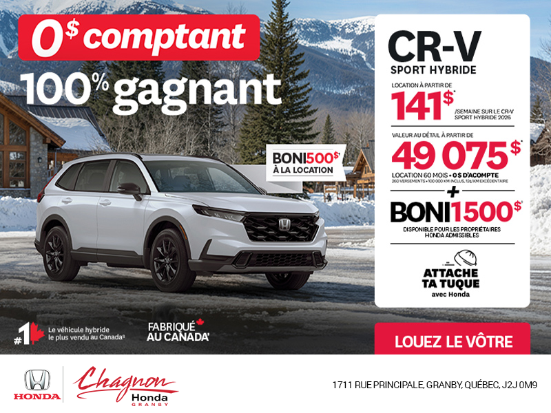 Obtenez le Honda CR-V Hybride 2026!