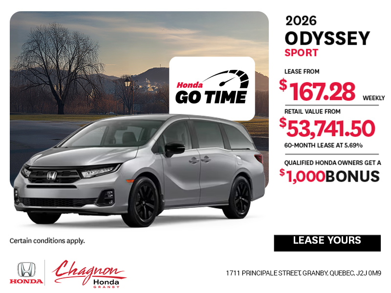 Get the 2026 Honda Odyssey!
