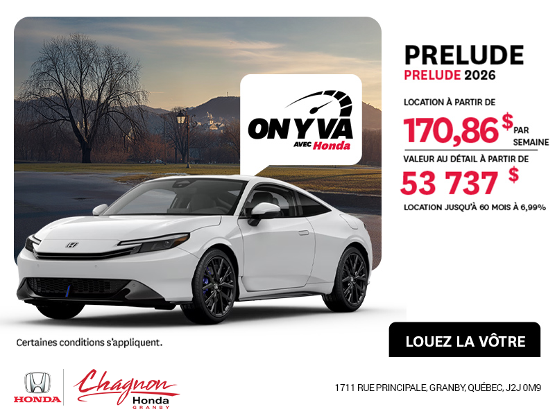 Obtenez la Honda Prelude 2026 !