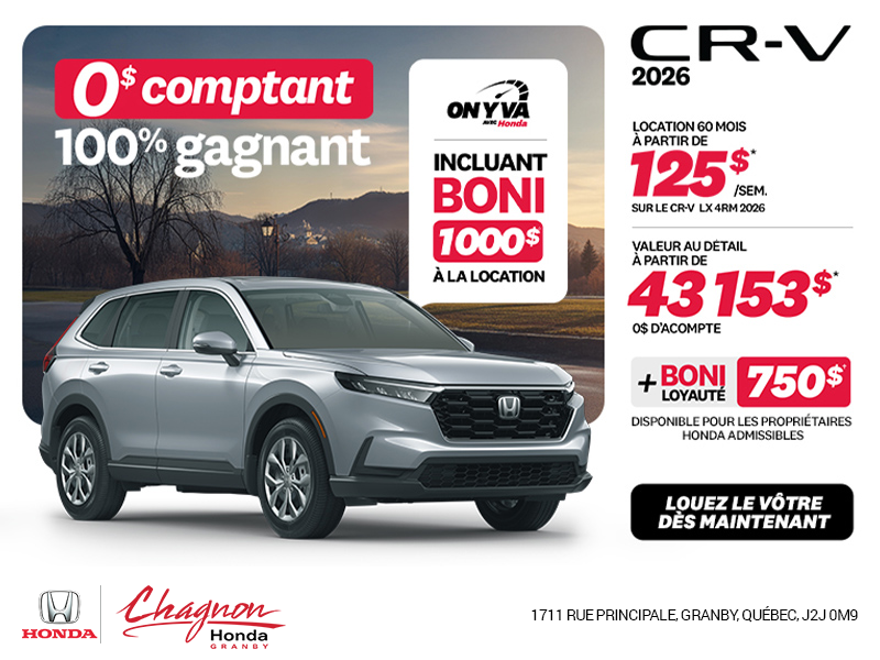 Obtenez le Honda CR-V 2026!