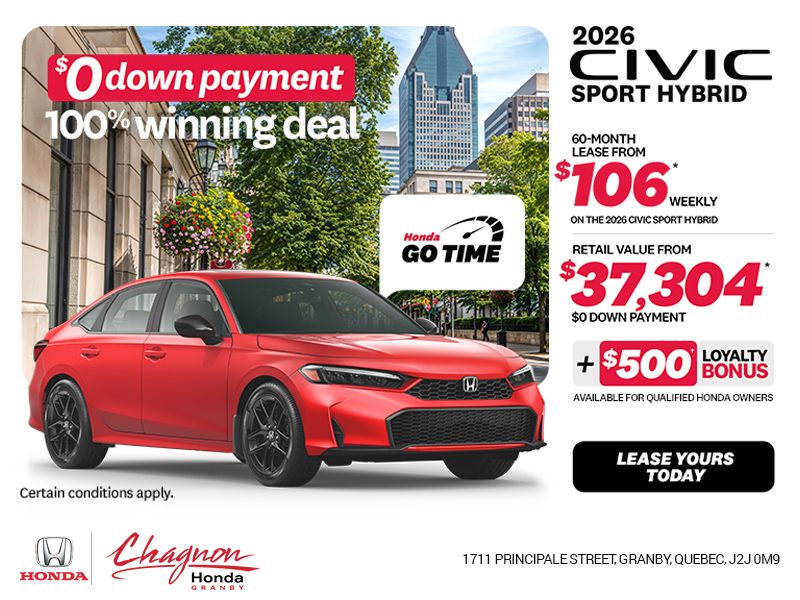Get the 2026 Honda Civic Sedan Hybrid!