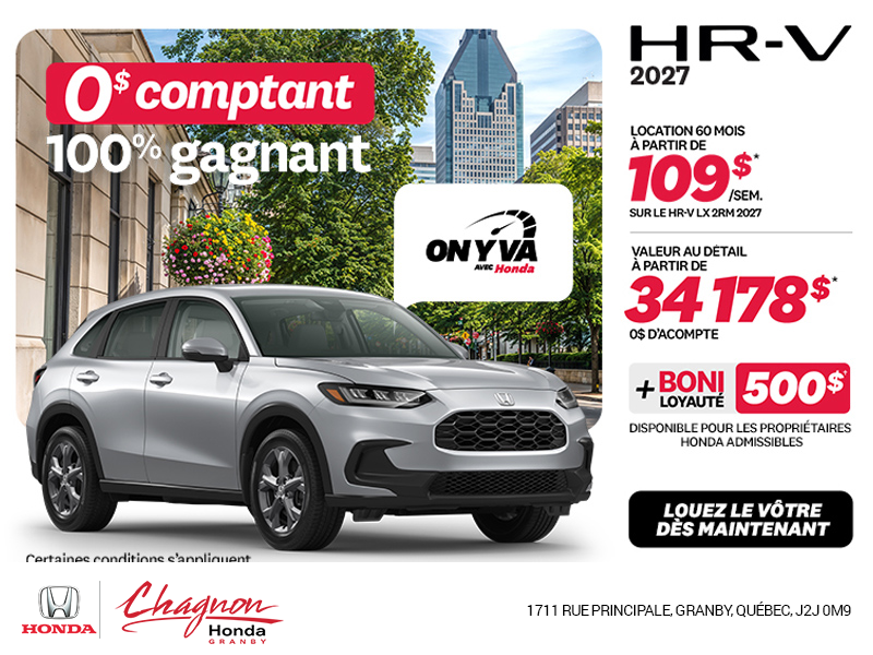 Obtenez la Honda HR-V 2027!