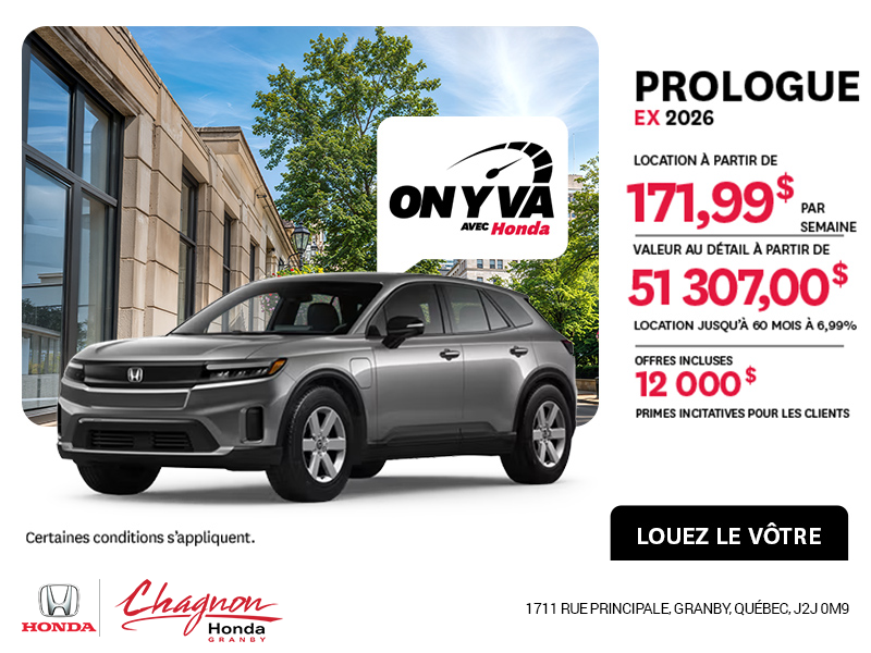 Obtenez la Honda Prologue 2026 !