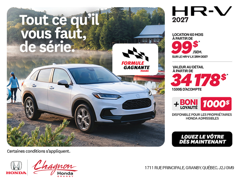 Obtenez la Honda HR-V 2027!