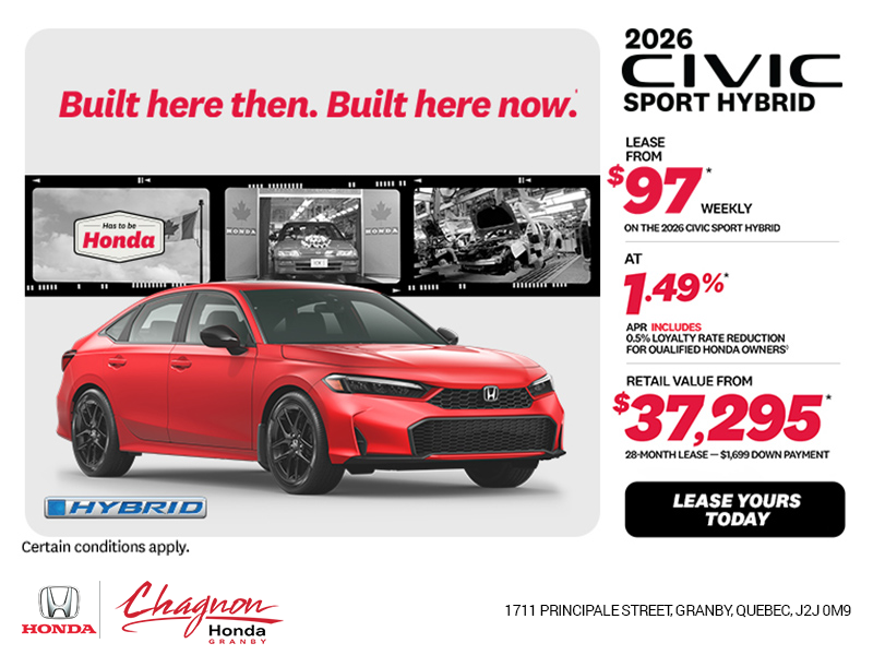 Get the 2026 Honda Civic Sedan Hybrid!
