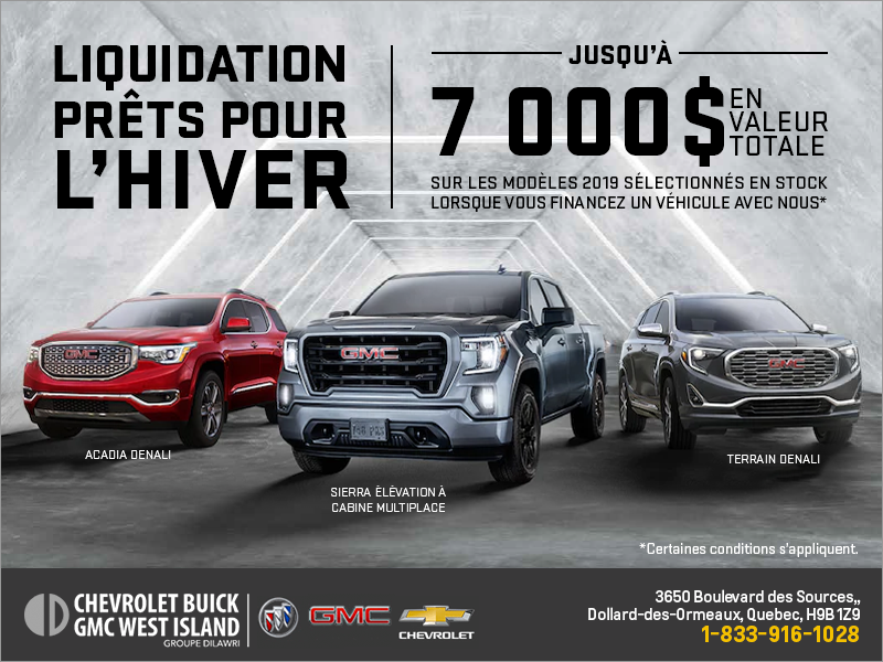 La liquidation prêts pour l'hiver GMC!
