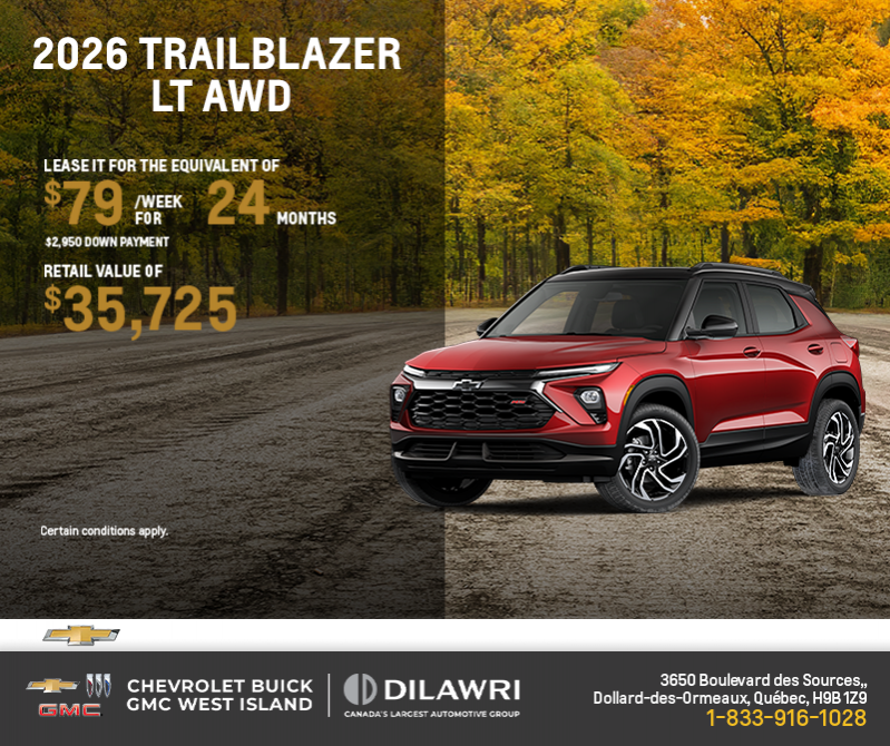 Get the 2026 Chevrolet Trailblazer LT AWD