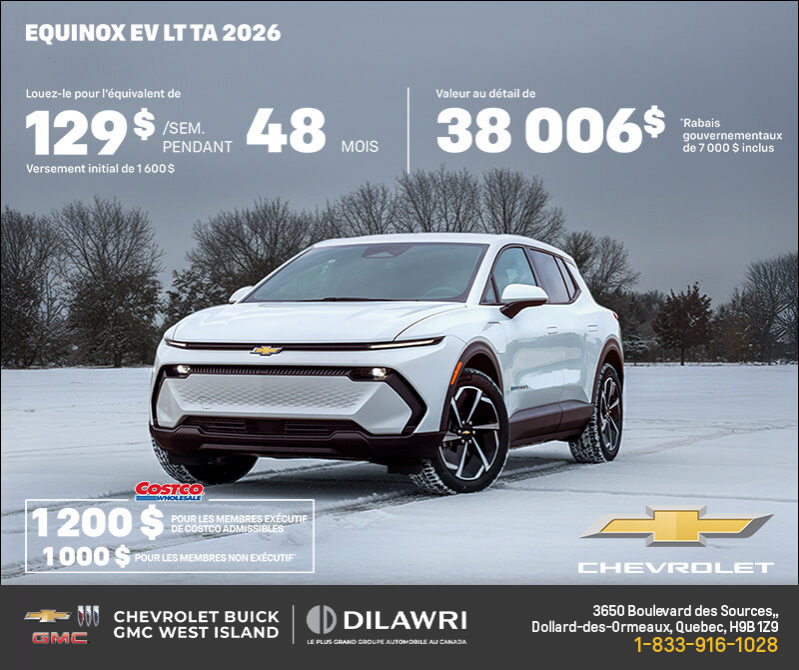 Procurez-vous le Chevrolet Equinox EV 2026