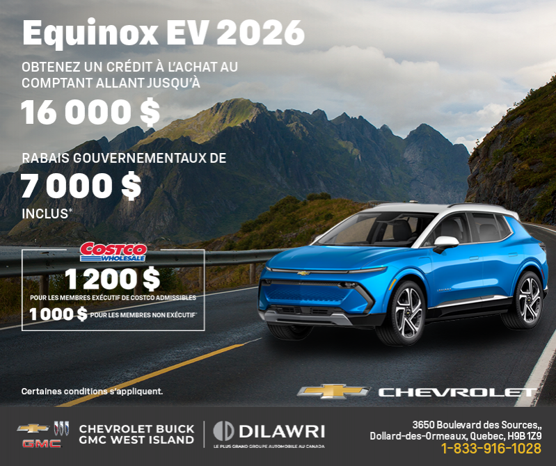 Procurez-vous le Chevrolet Equinox VÉ 2026