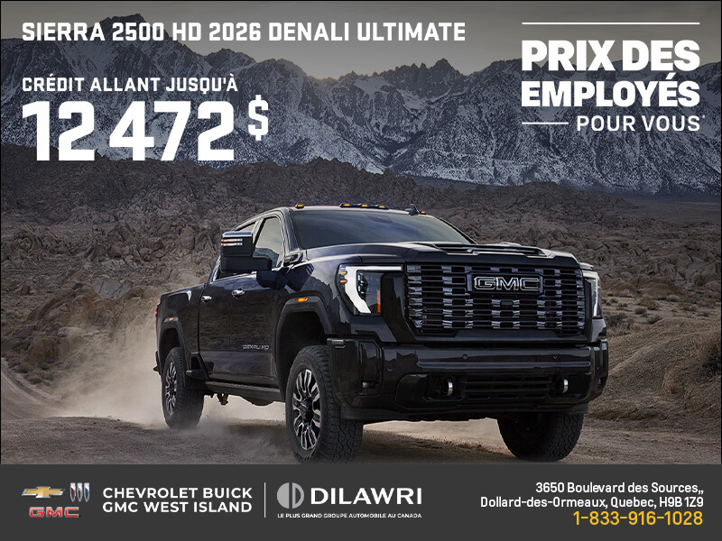 Le GMC  Sierra 2500 HD Denali Ultimate 2026