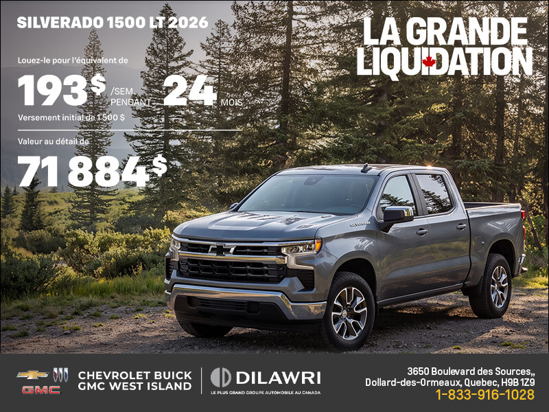 Le Chevrolet Silverado 1500 LT 2026