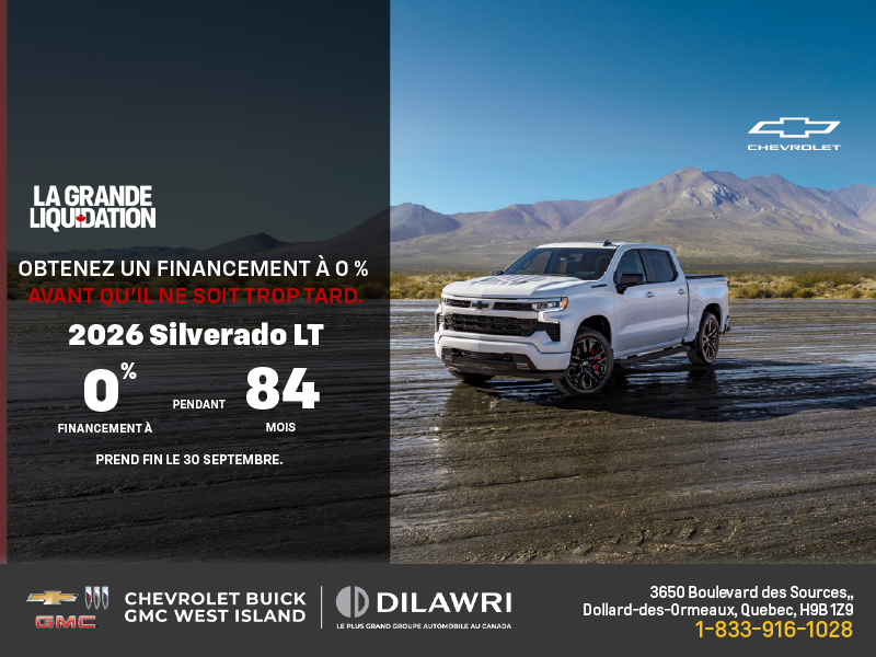 Procurez-vous le Silverado LT 2026
