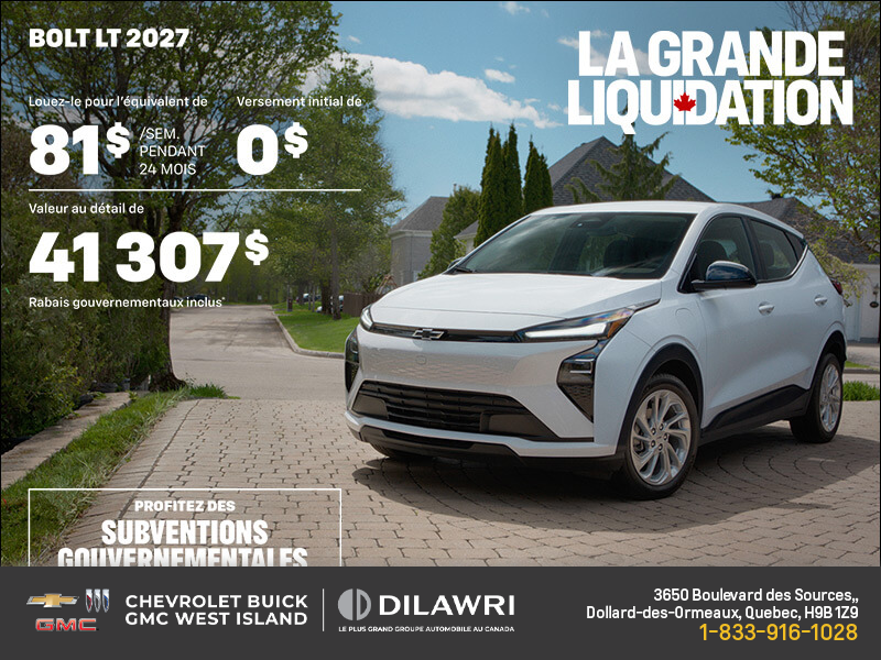 Procurez-vous le Chevrolet Bolt LT 2027