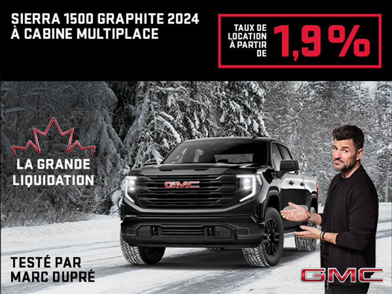 Le GMC Sierra 1500 Graphite à cabine multiplace 2024