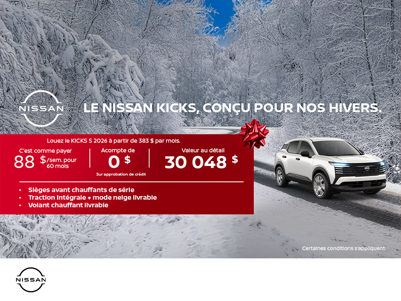 Obtenez le Kicks 2026 !