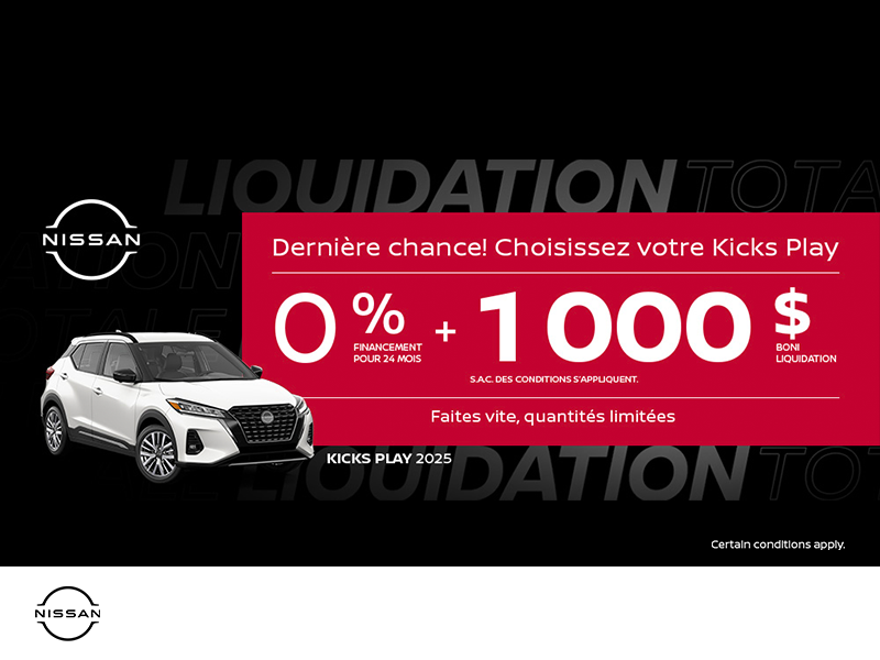 Obtenez le Kicks Play 2025 !