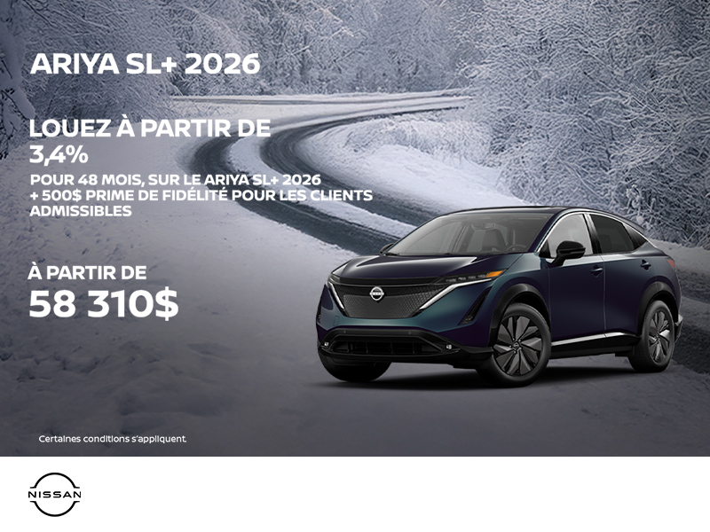 Obtenez le Ariya 2026!