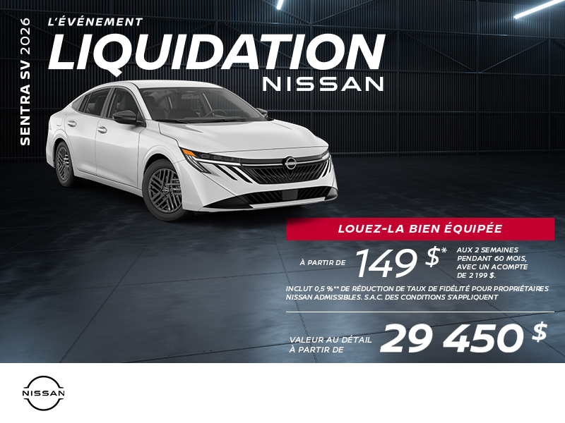 Obtenez la Sentra S 2026 !