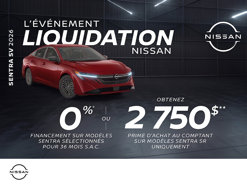 Obtenez la Sentra SV 2026 !