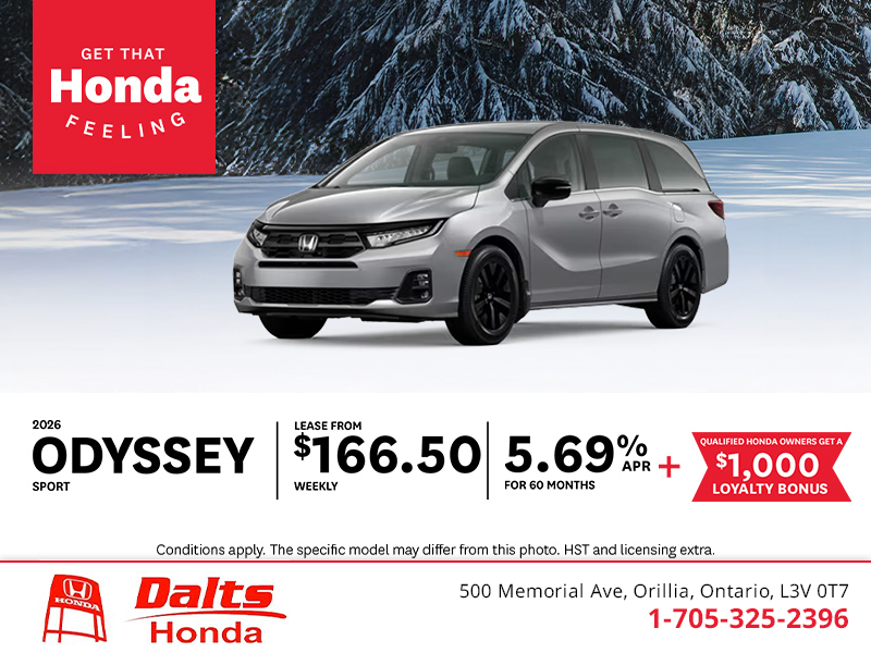 Get the 2026 Honda Odyssey!