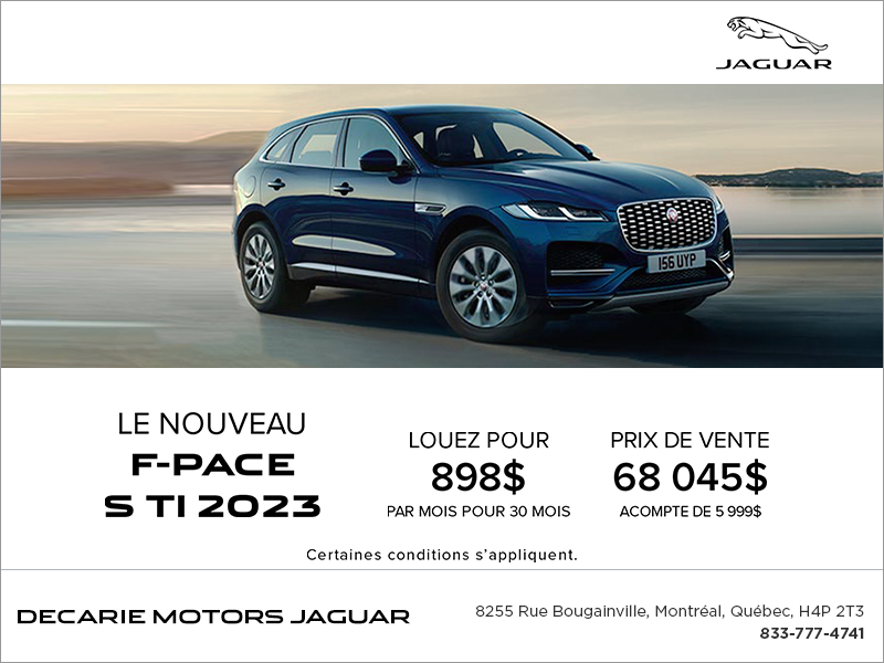 Le Jaguar FPACE 2023 Decarie Motors Jaguar