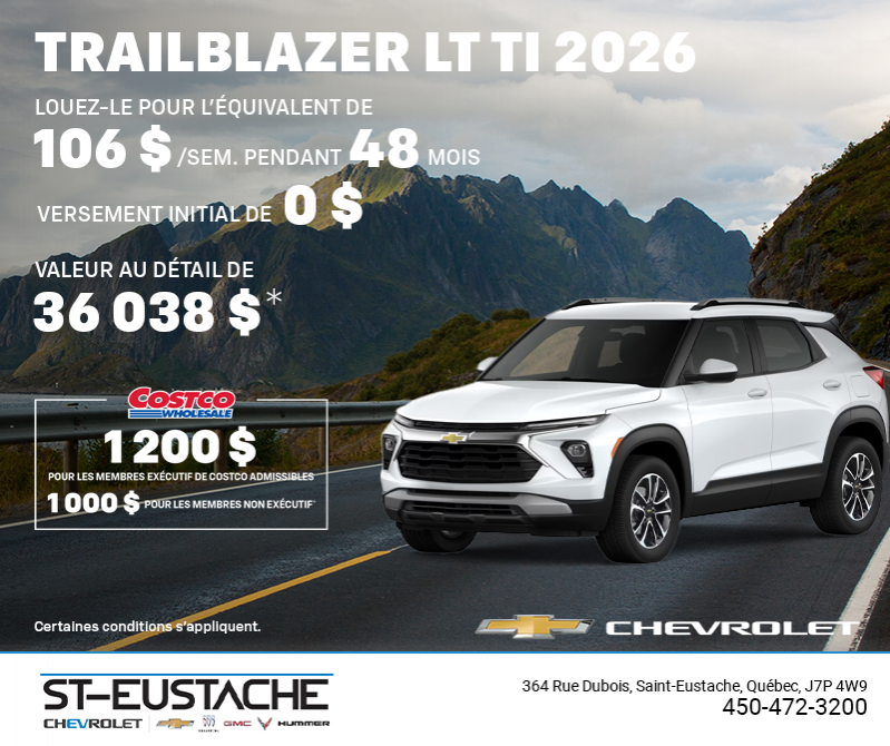 Le Chevrolet Trailblazer LT TI 2026