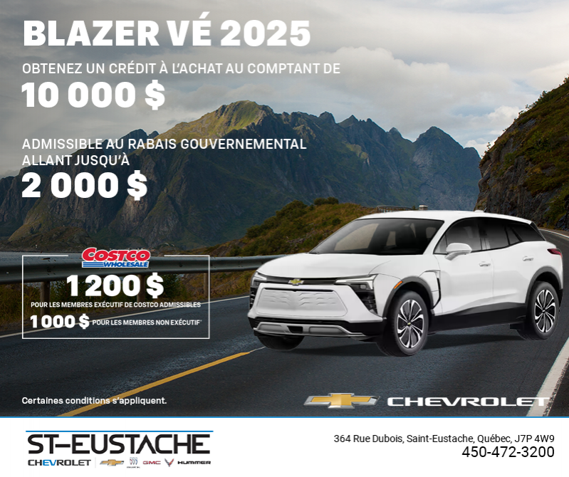 Procurez-vous le Chevrolet Blazer VÉ 2025