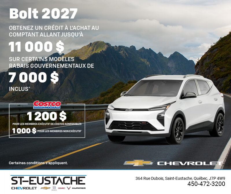 Procurez-vous le Chevrolet Bolt 2027