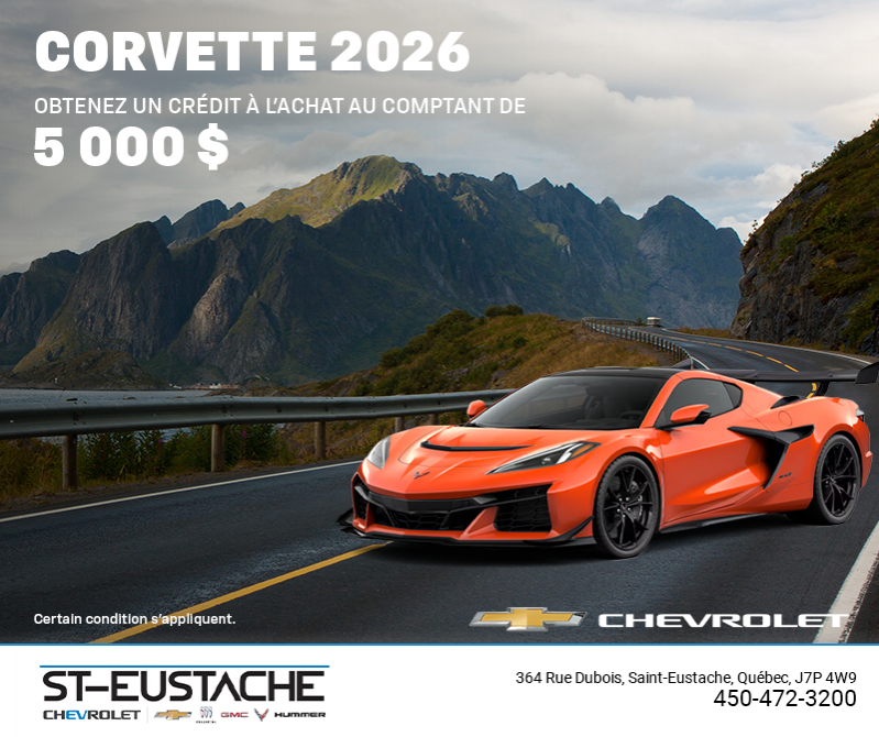 Procurez-vous le Chevrolet Corvette 2026