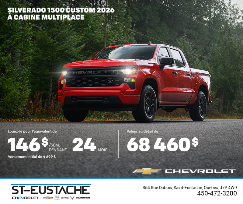 Procurez-vous le Chevrolet Silverado 1500 2026 à cabine multiplace