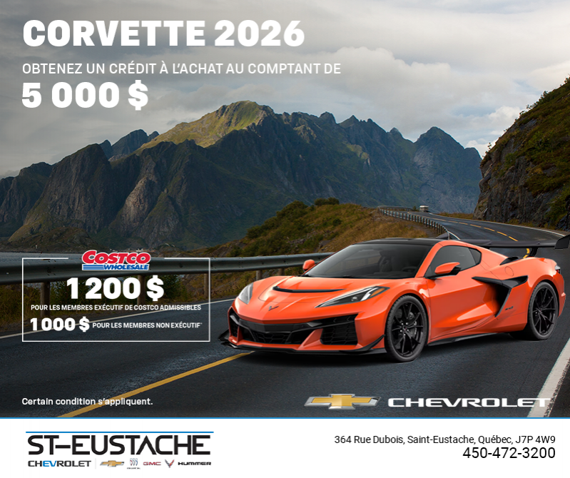 Procurez-vous le Chevrolet Corvette 2026
