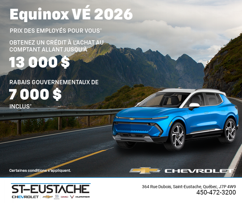 Procurez-vous le Chevrolet Equinox VÉ 2026