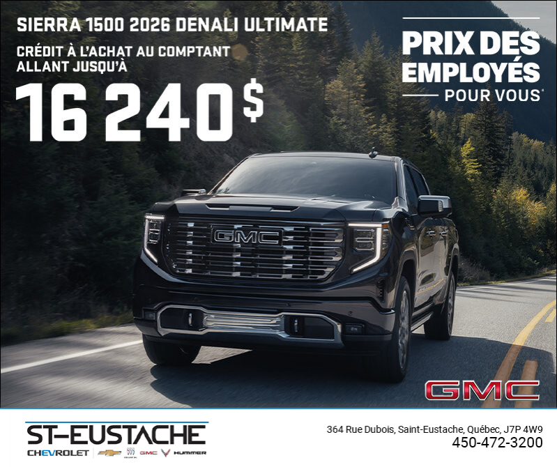 Le GMC Sierra 1500 Denali Ultimate 2026