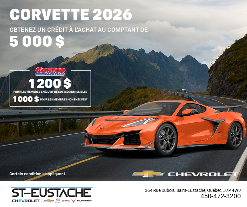 Procurez-vous le Chevrolet Corvette 2026