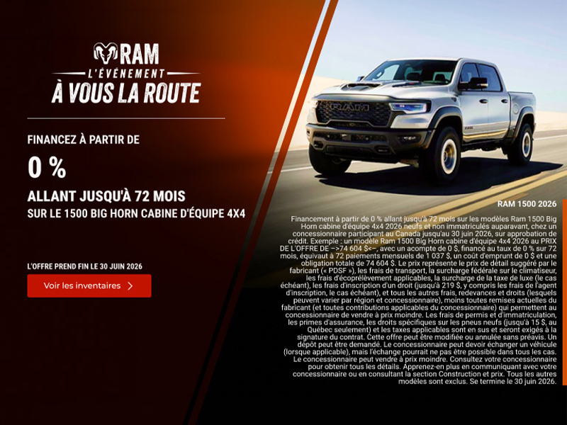 Procurez-vous le RAM 1500 2026