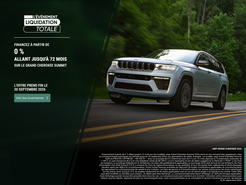Conduisez un Jeep Cherokee 2026!