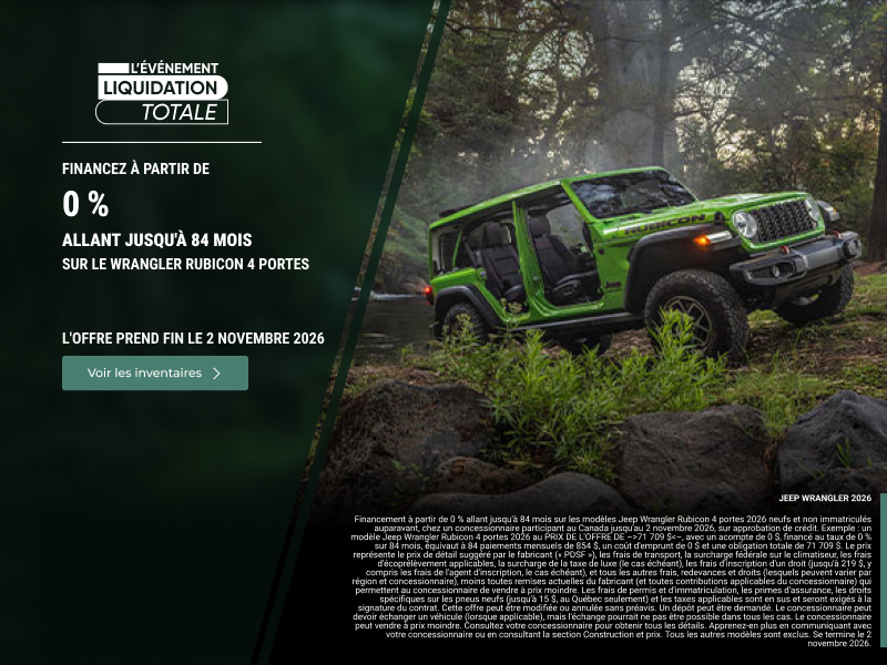 Conduisez le Jeep Wrangler 2026!