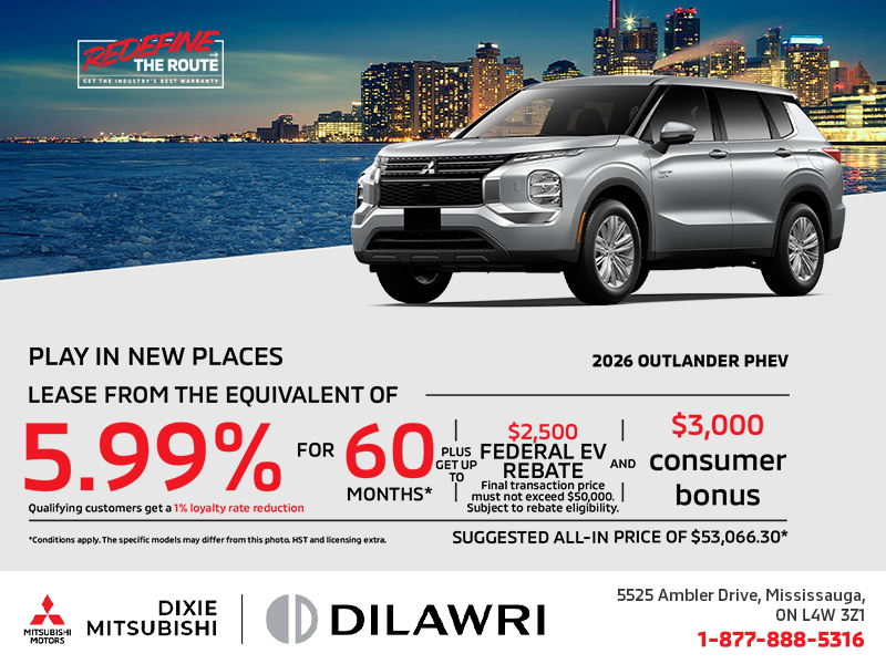 Get the 2026 Mitsubishi Outlander PHEV