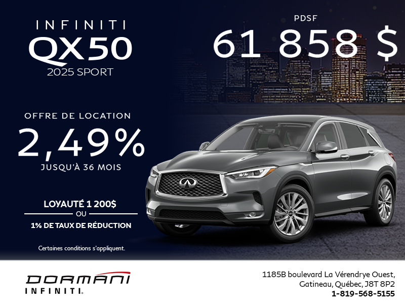 Procurez-vous la INFINITI QX50 2025 !