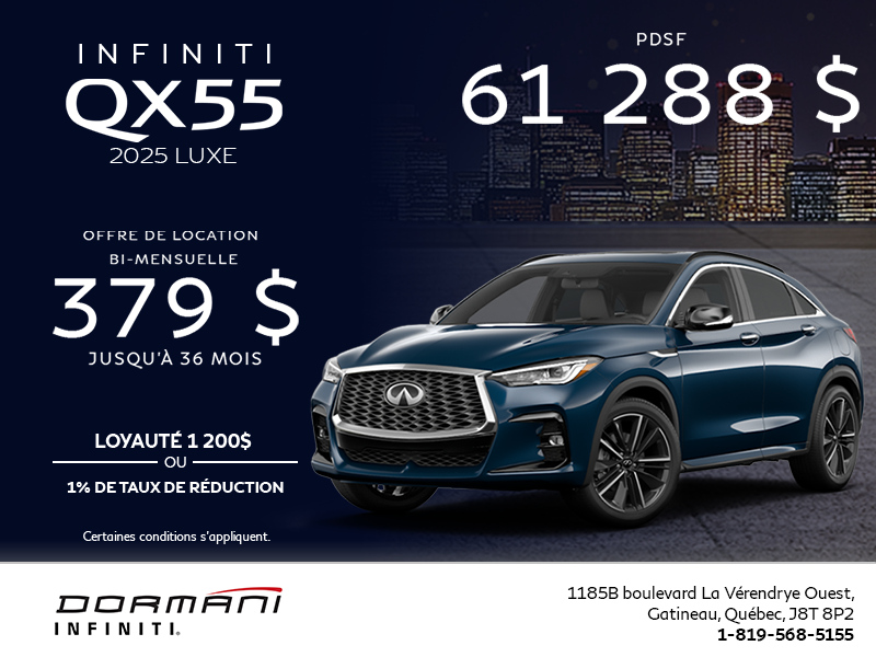 Procurez-vous le INFINITI QX55 2025!