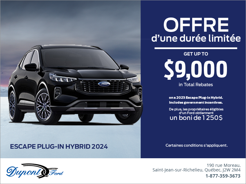 Ford Escape 2024 ! à SaintJeansurRichelieu Dupont Ford Ltee