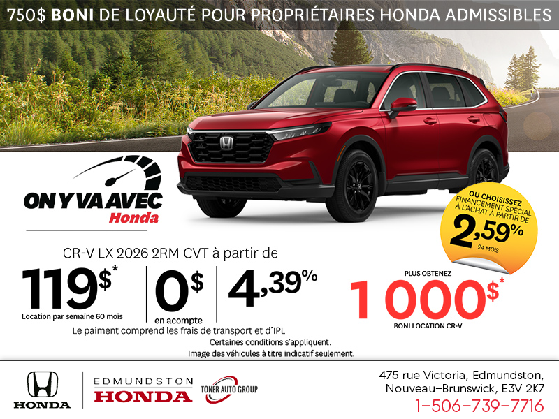 Obtenez la Honda CR-V 2026 !