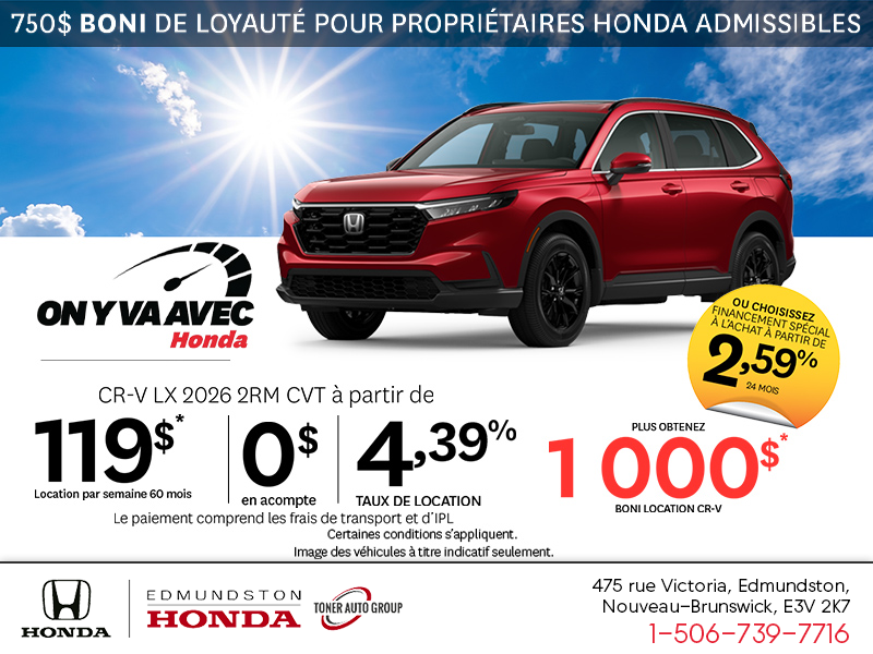 Obtenez la Honda CR-V 2026 !