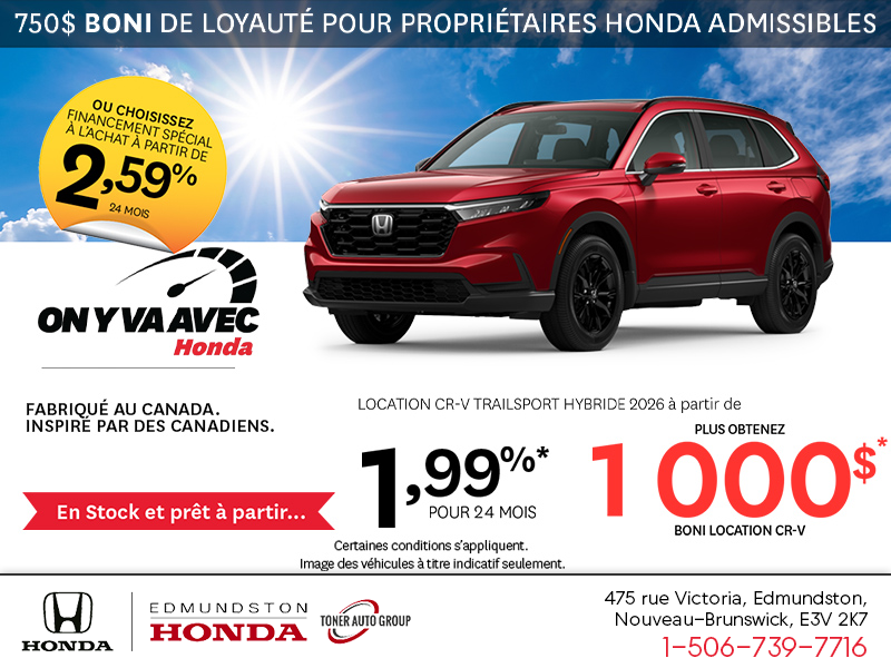 Obtenez la Honda CR-V Hybride 2026 !