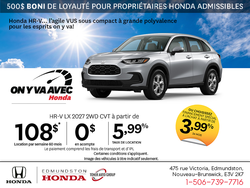 Obtenez la Honda HR-V 2027 !