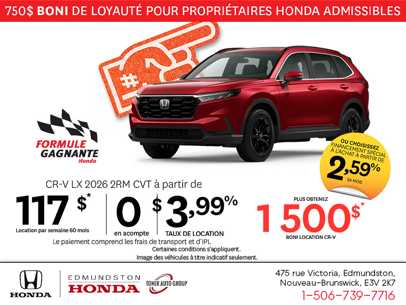 Obtenez la Honda CR-V 2026 !