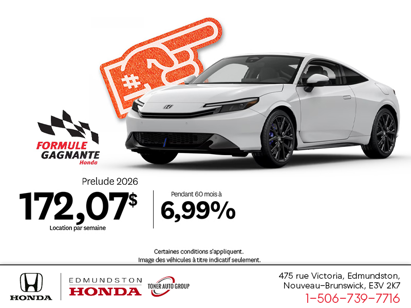 Obtenez la Honda Prelude 2026 !