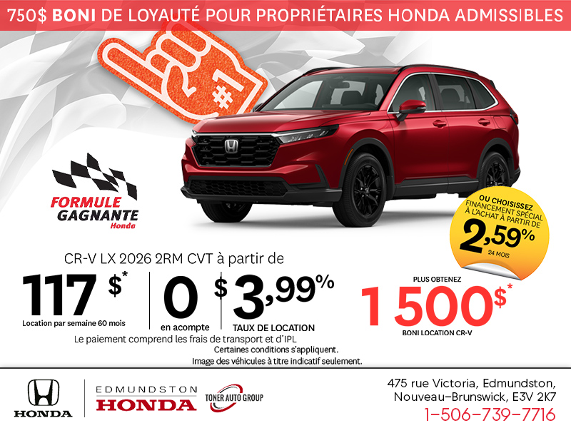 Obtenez la Honda CR-V 2026 !