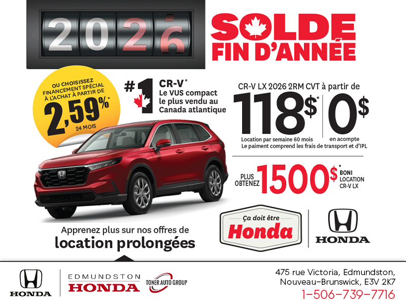 Obtenez la Honda CR-V 2026 !