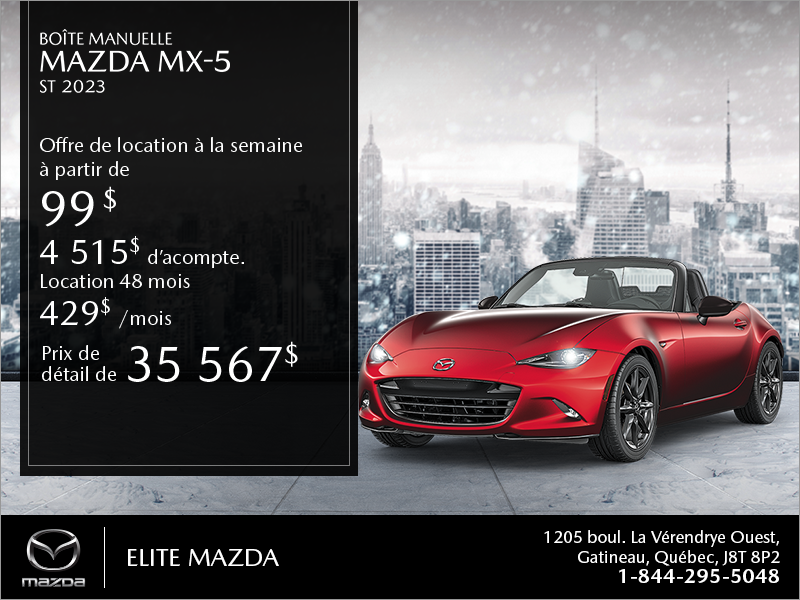 Page des accessoires du roadster Mazda MX-5